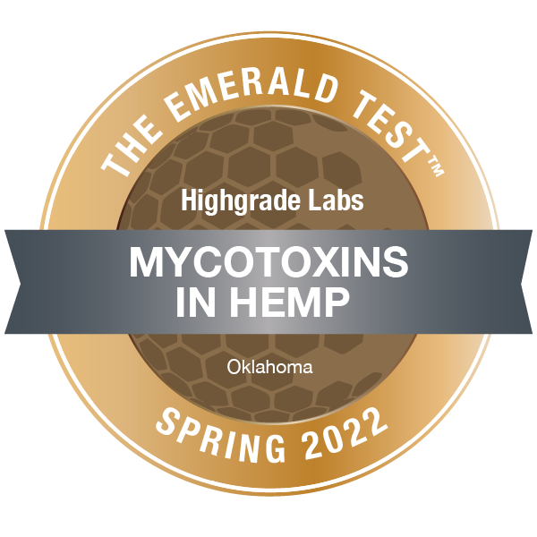 highgrade-labs-oklahoma-emerald-test-badge-spring-2022-mycotoxins-in-hemp