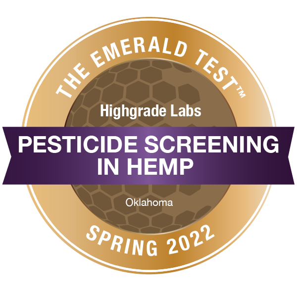 highgrade-labs-oklahoma-emerald-test-badge-spring-2022-pesticide-screening-in-hemp